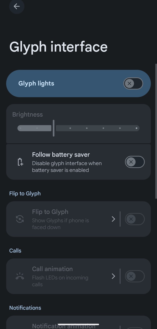 Glyph interface still works